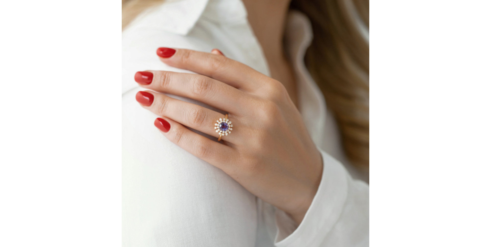 Prsteň s zafírom a diamantmi Fairytale Goddess