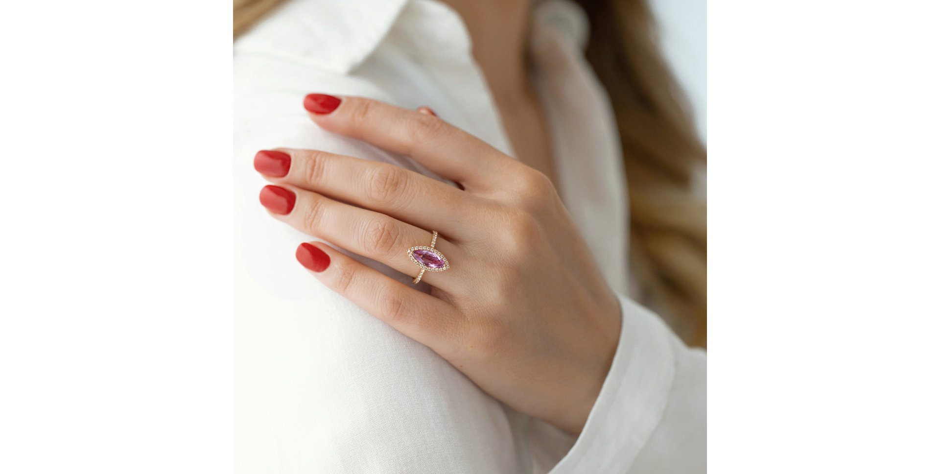 Prsteň s zafírom a diamantmi Charming Night