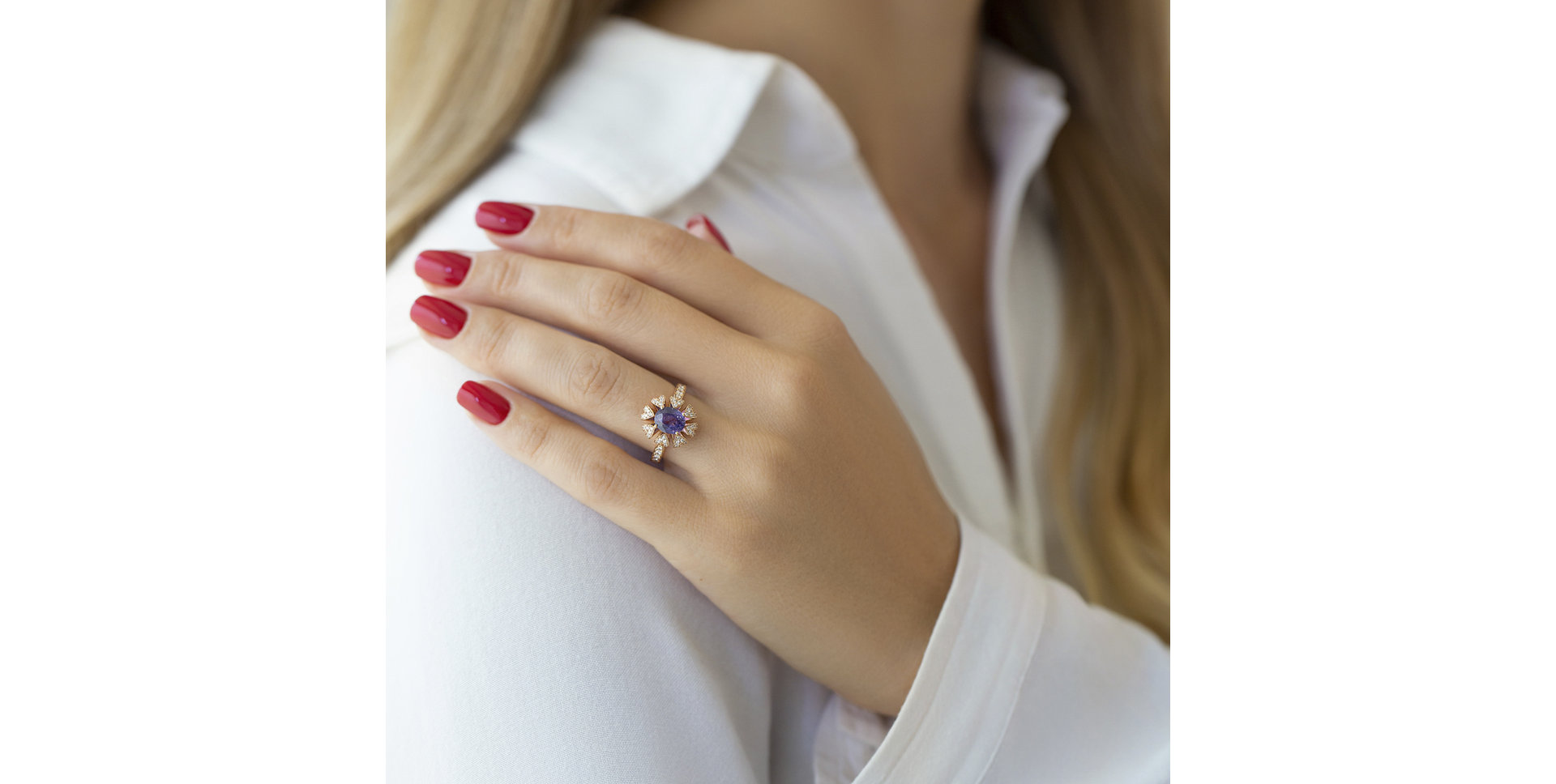 Prsteň so zafírom a diamantmi Goodnight Moon