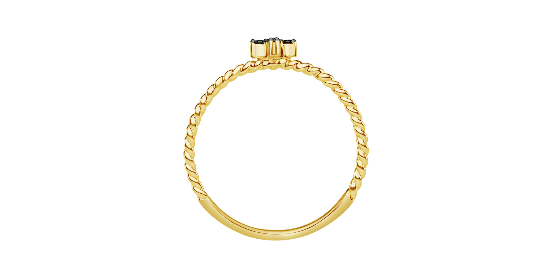 Prsteň s čiernymi diamantmi Cross