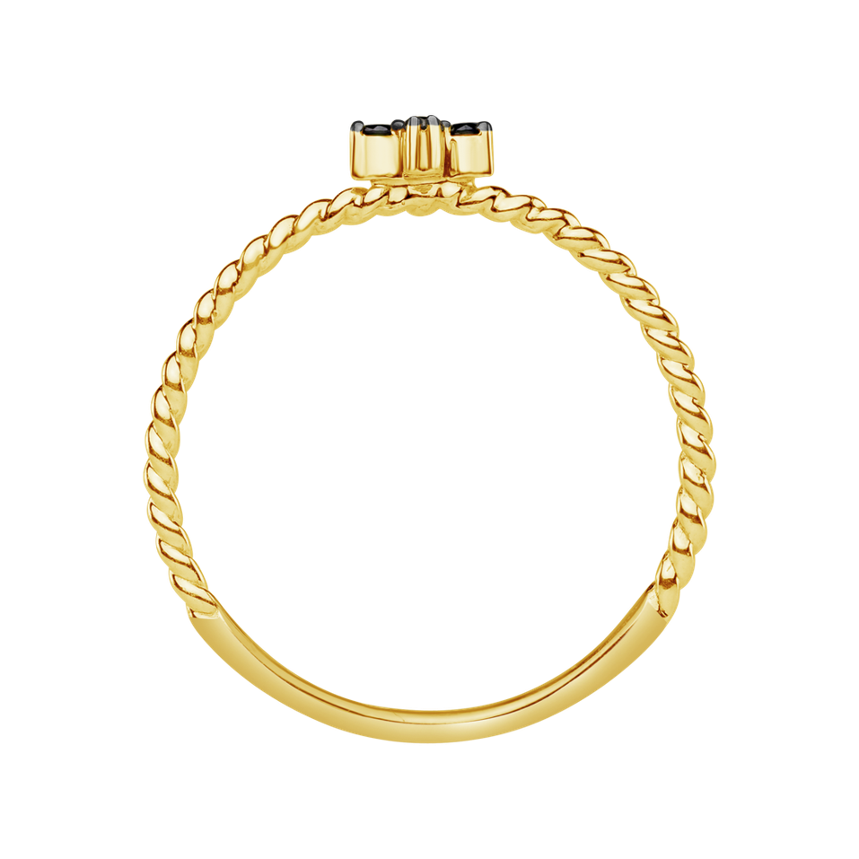 Prsteň s čiernymi diamantmi Cross