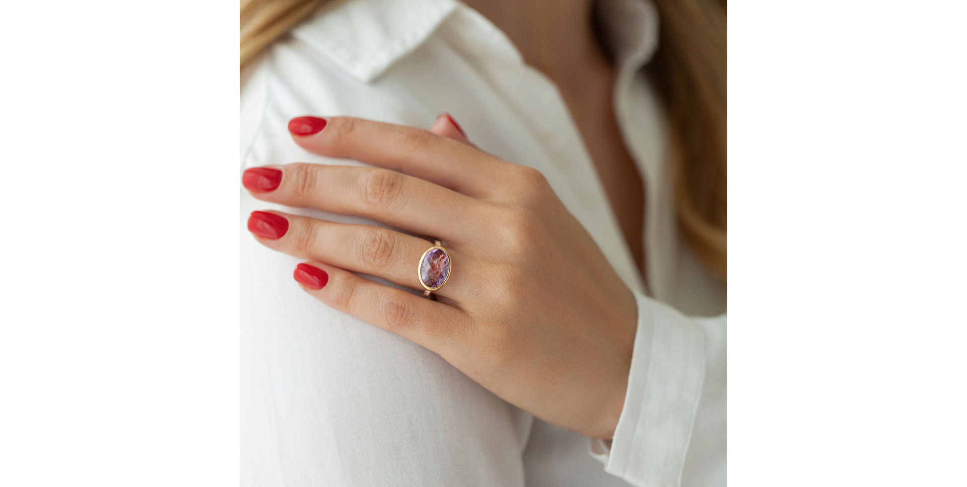 Prsteň s ametystom a diamantmi Hereafter