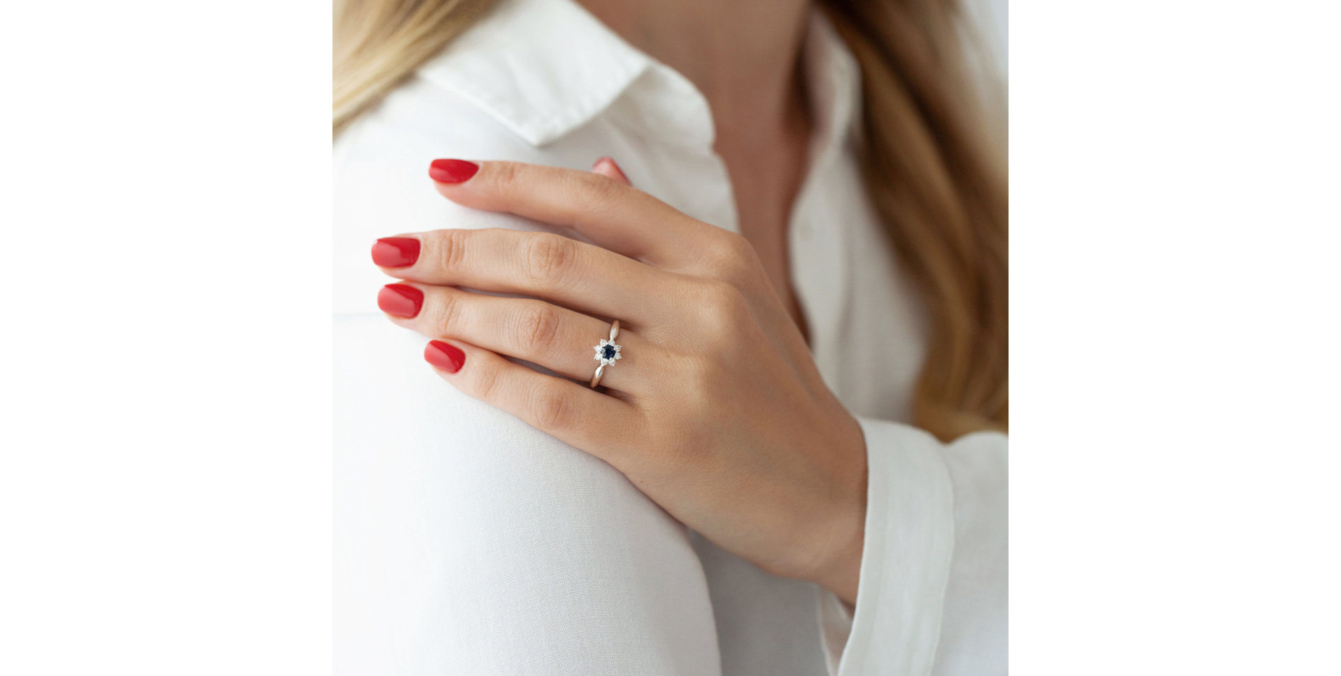 Prsteň so zafírom a diamantmi Frozen Star