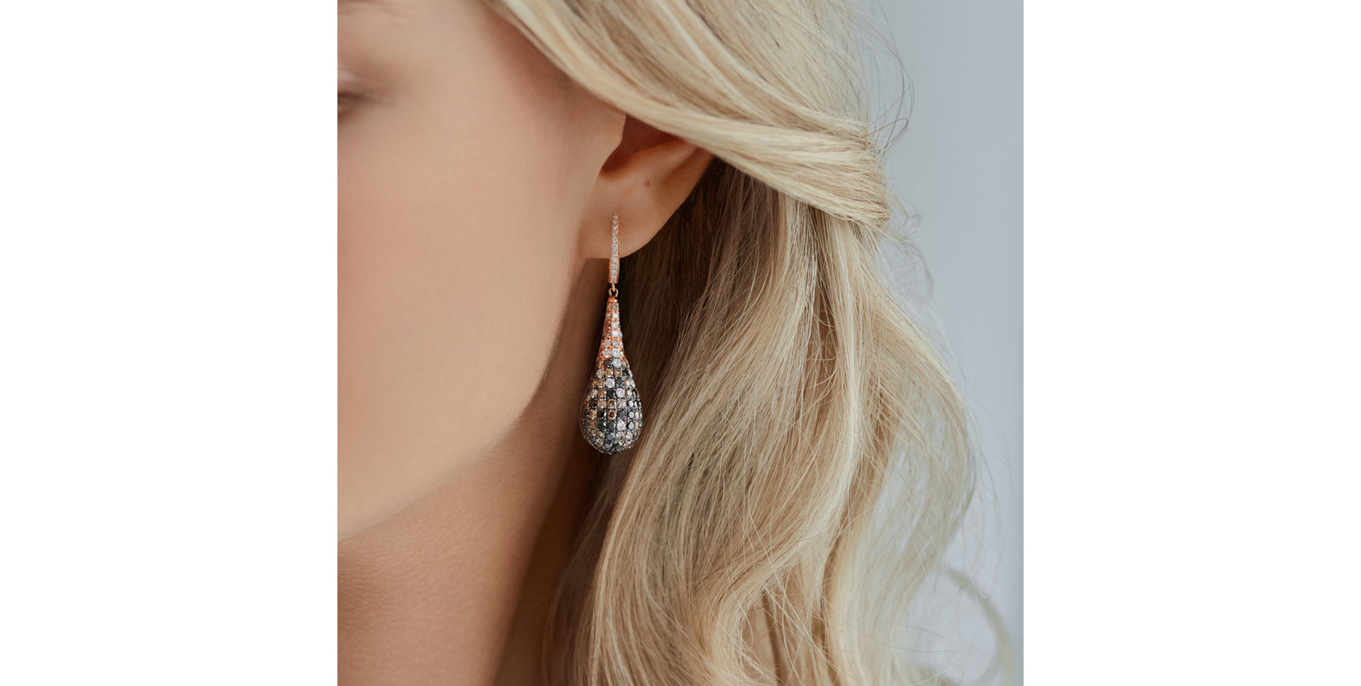 Náušnice s čiernymi diamantmi Inferno Tears