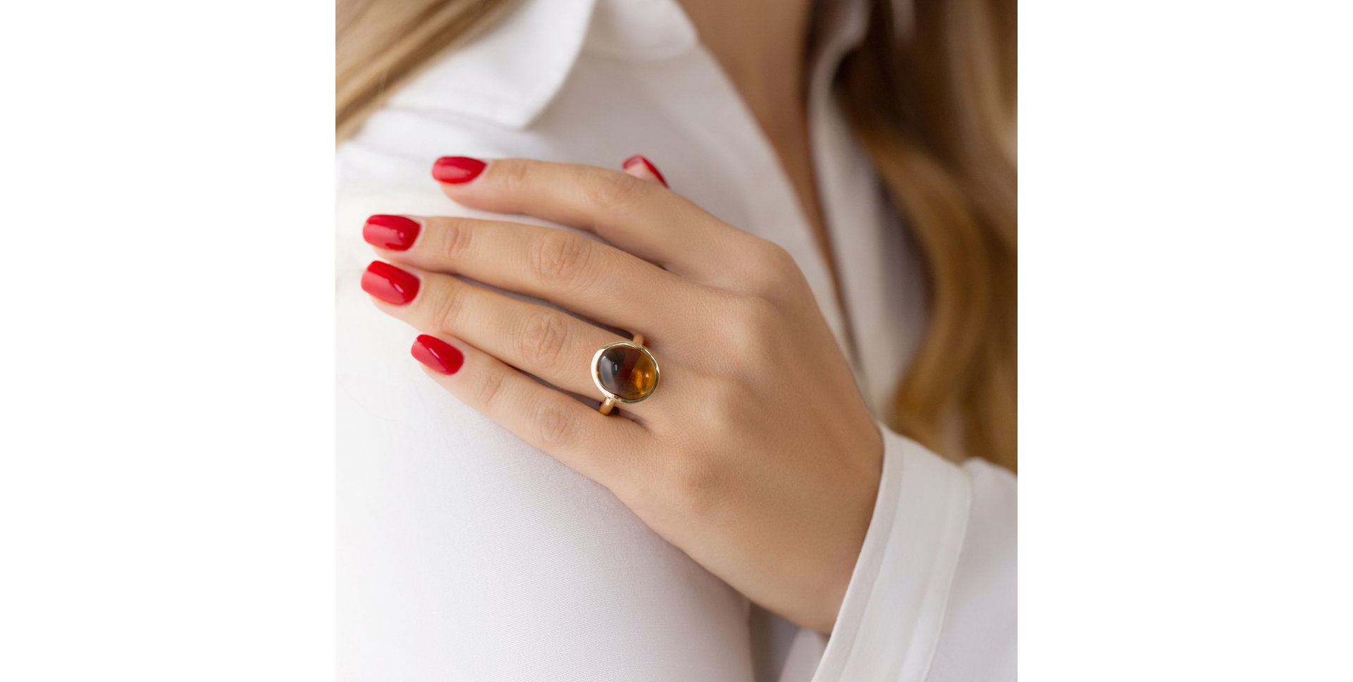 Prsteň s quartzom a diamantmi Fairytale Drop