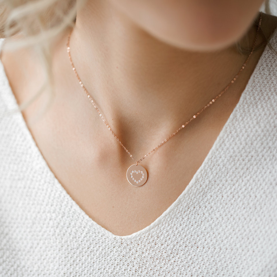 Náhrdelník s diamantmi Diamonds Heart