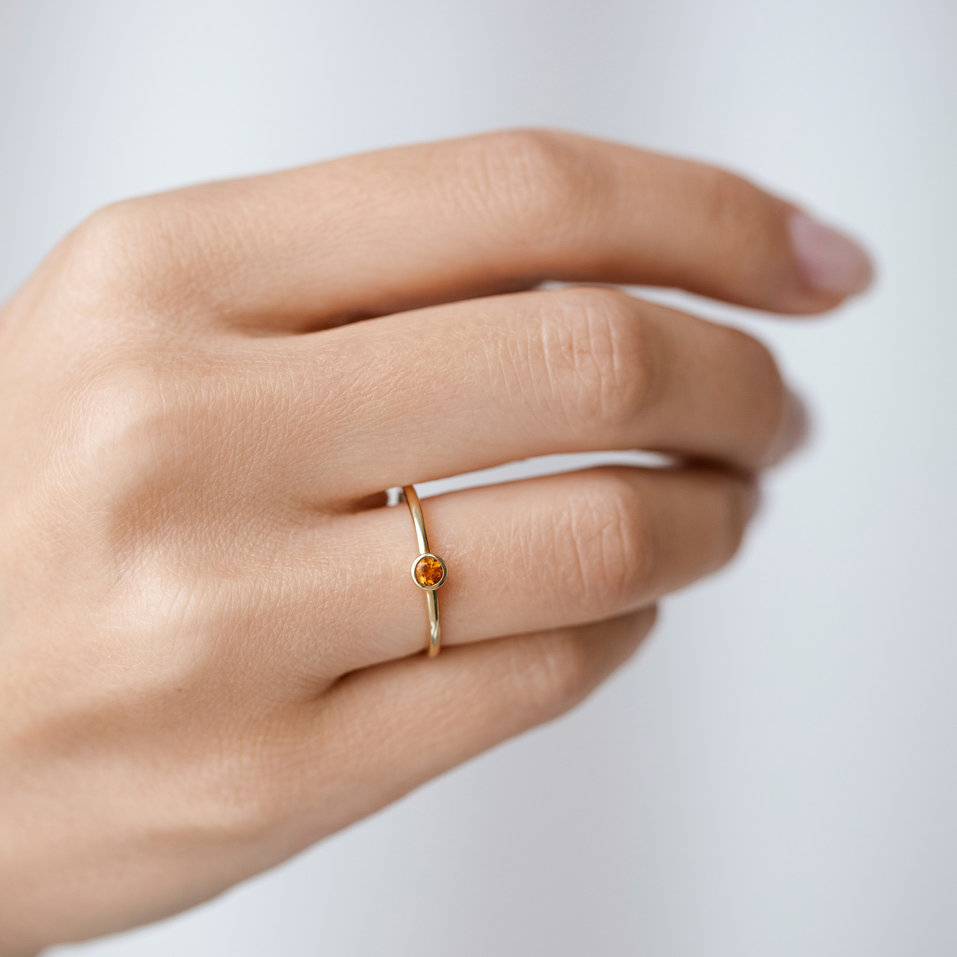 Prsteň s citrínom madeira Bonbon