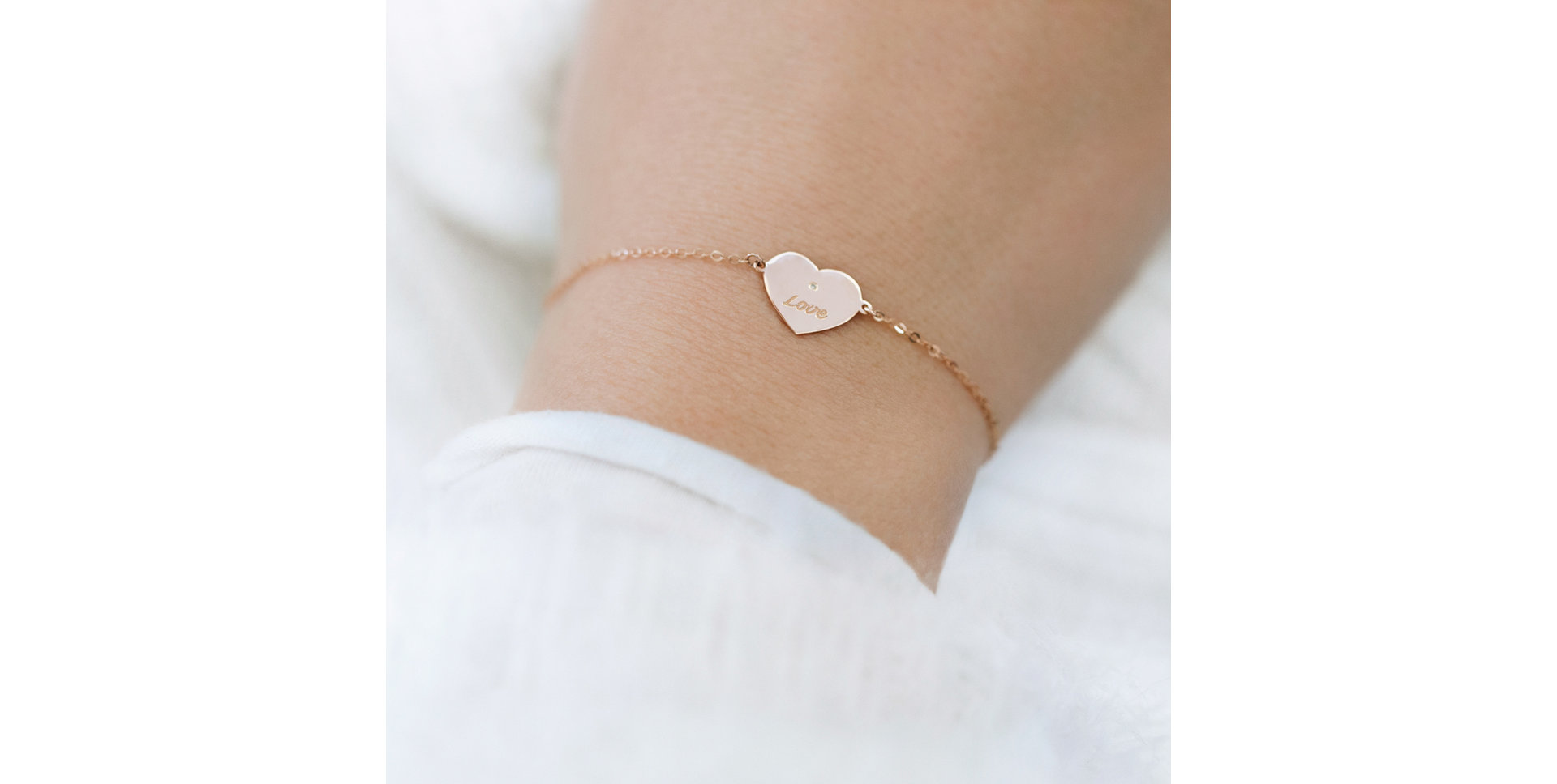 Náramok s diamantom Heart Love