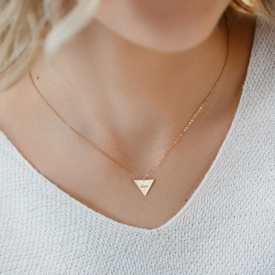 Náhrdelník s diamantom Love Triangle