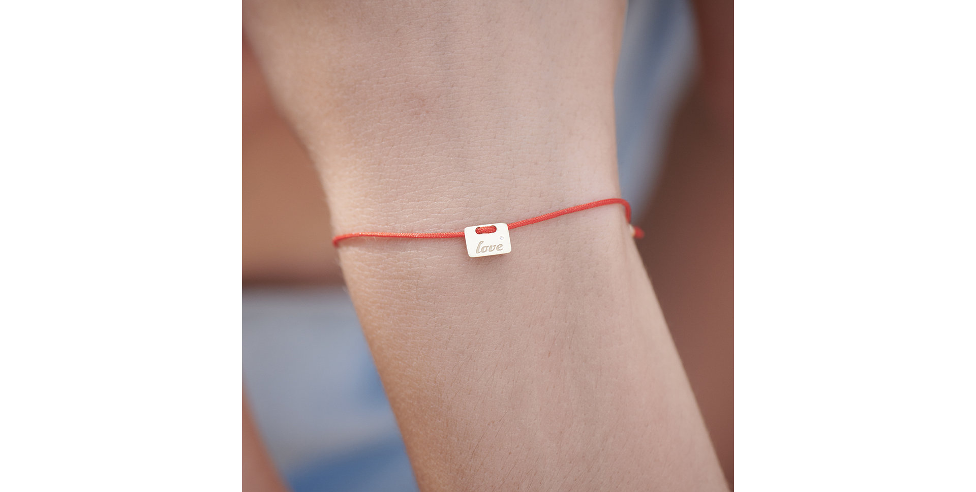 Diamantový náramok so šnúrkou Military Stamp Love