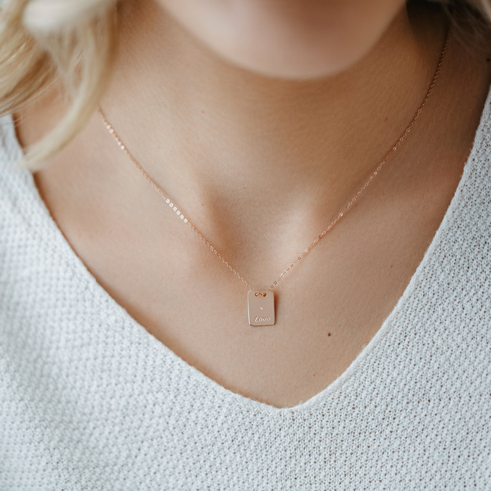 Náhrdelník s diamantom Stamp Love