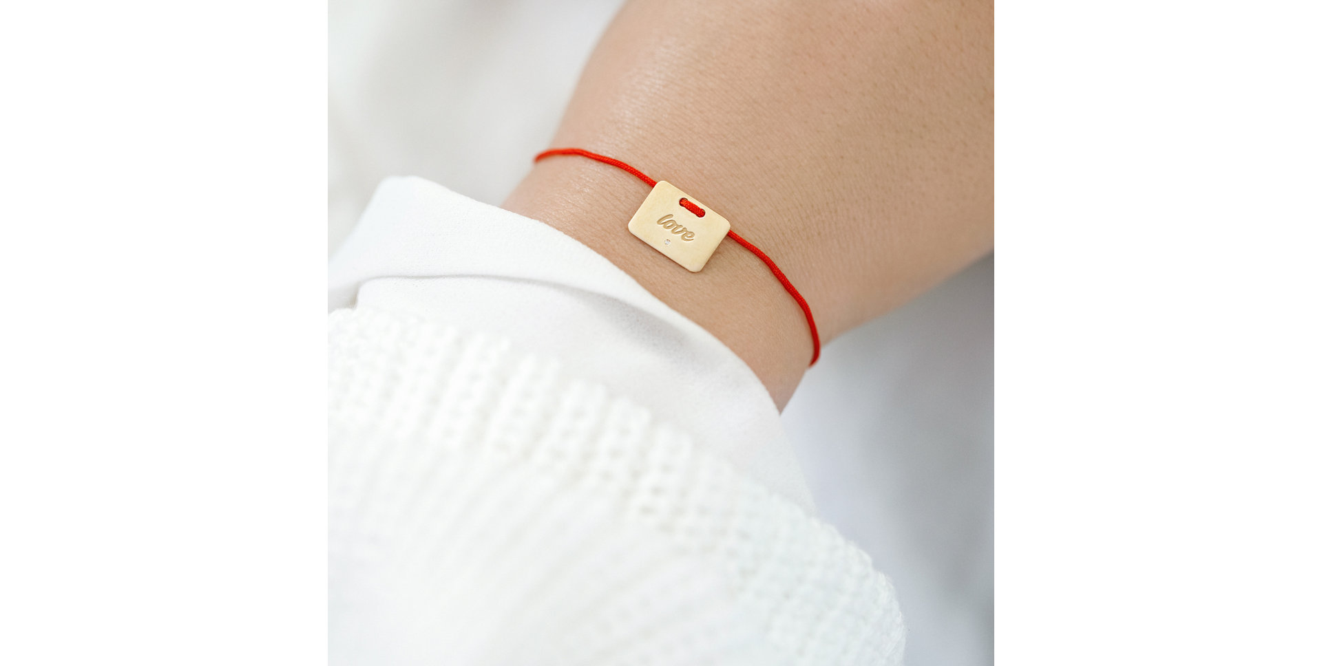 Diamantový náramok so šnúrkou Military Stamp Love