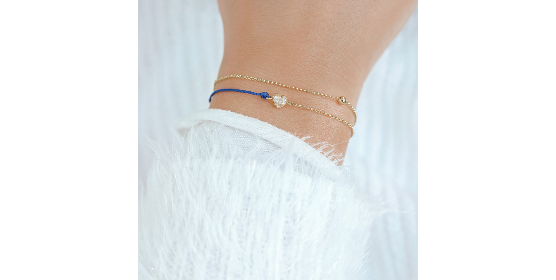 Diamantový náramok so šnúrkou Diamond Heart