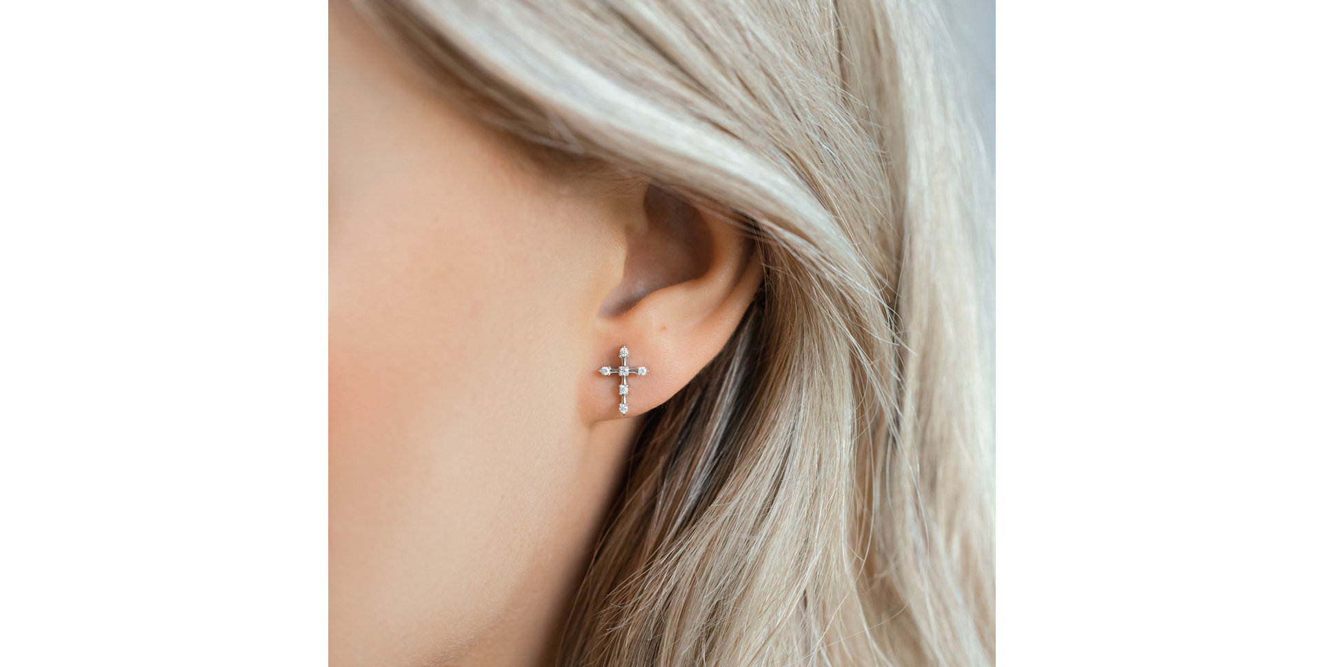 Náušnice s diamantmi Sparkling Cross