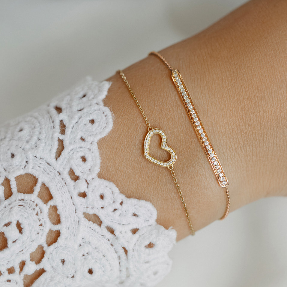 Náramok s čiernymi diamantmi Line