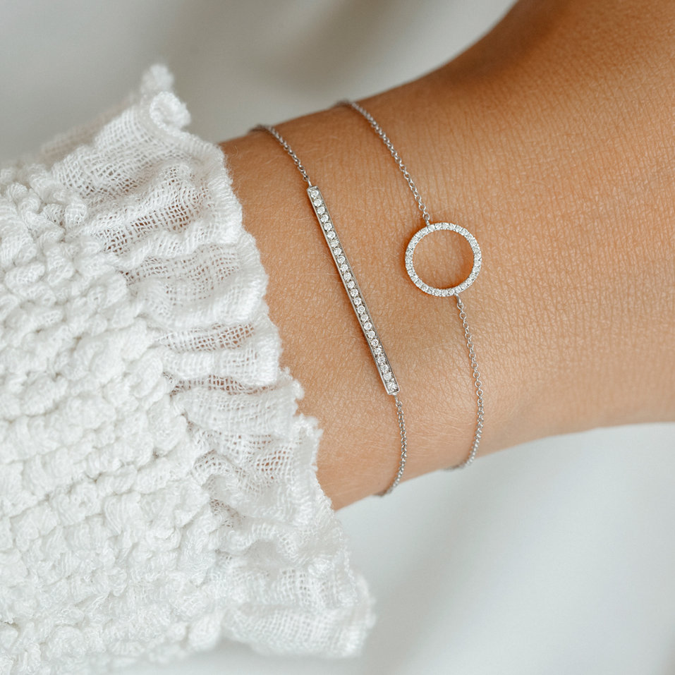 Náramok s hnedými diamantmi Line