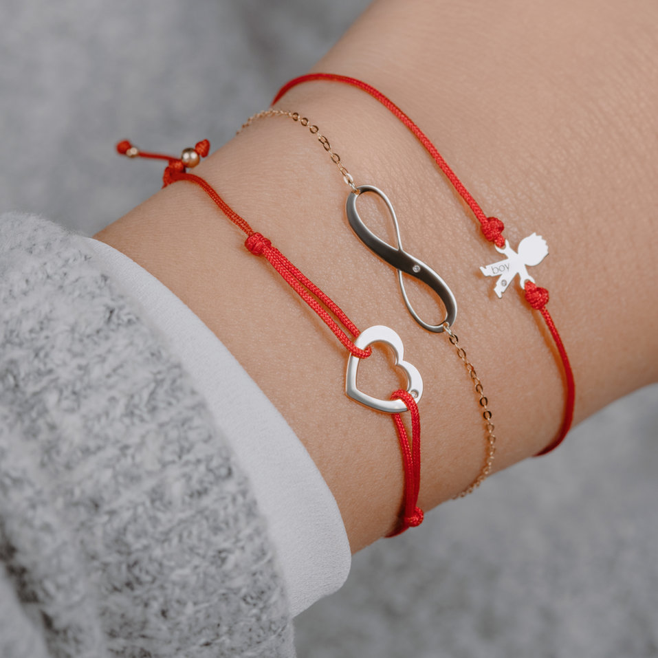 Diamantový náramok so šnúrkou Love