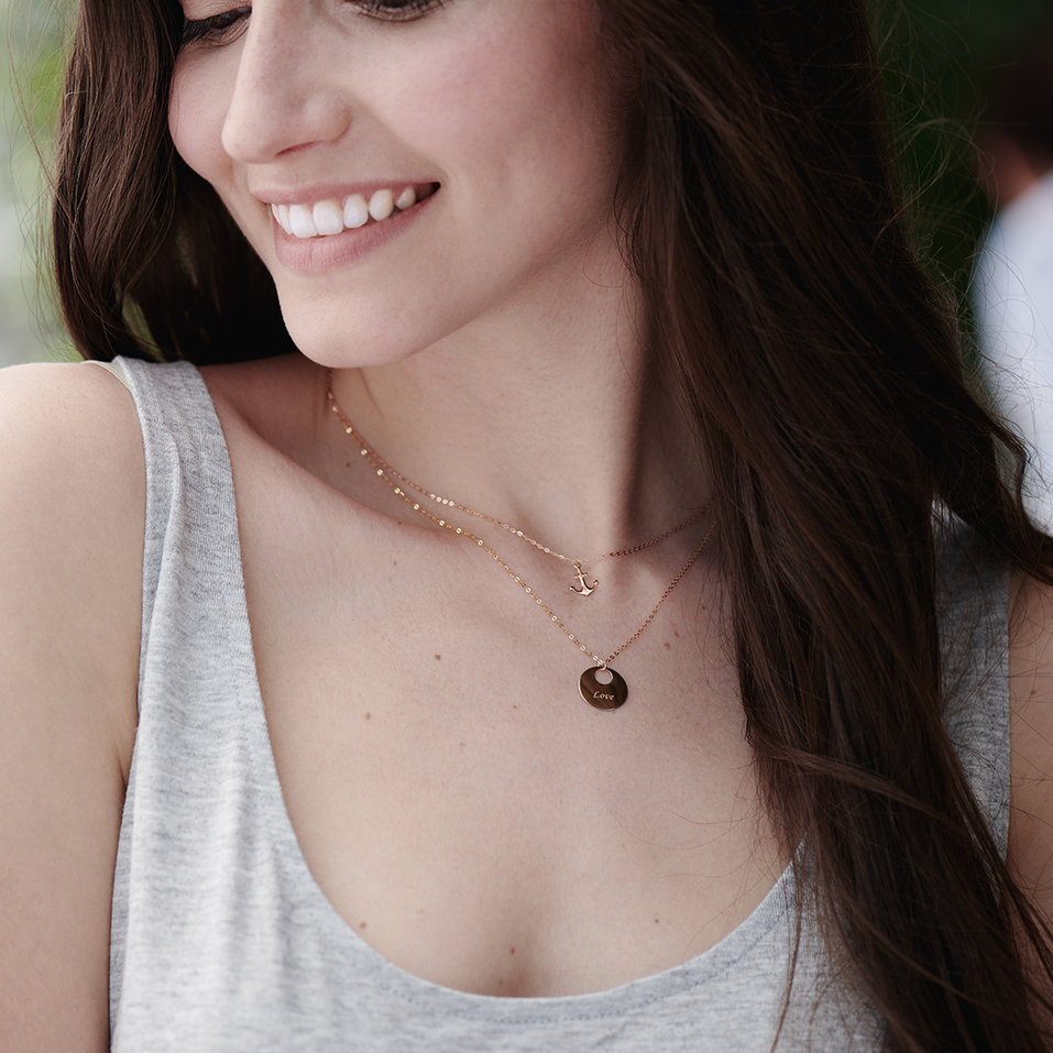 Náhrdelník s diamantom Diamond Anchor