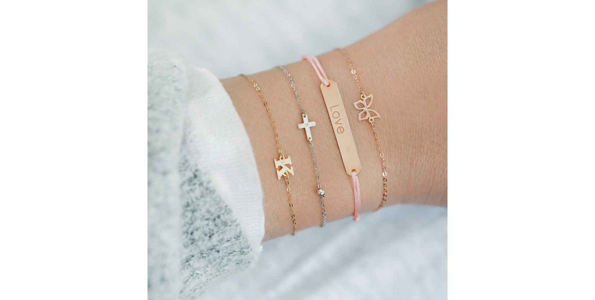 Náramok s diamantom Gold Butterfly