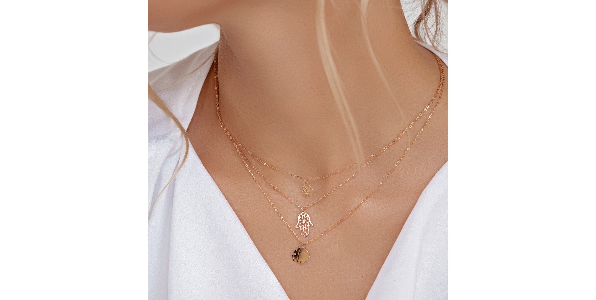 Náhrdelník s diamantom Little Lotus