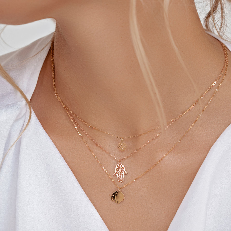 Náhrdelník s diamantom Little Lotus