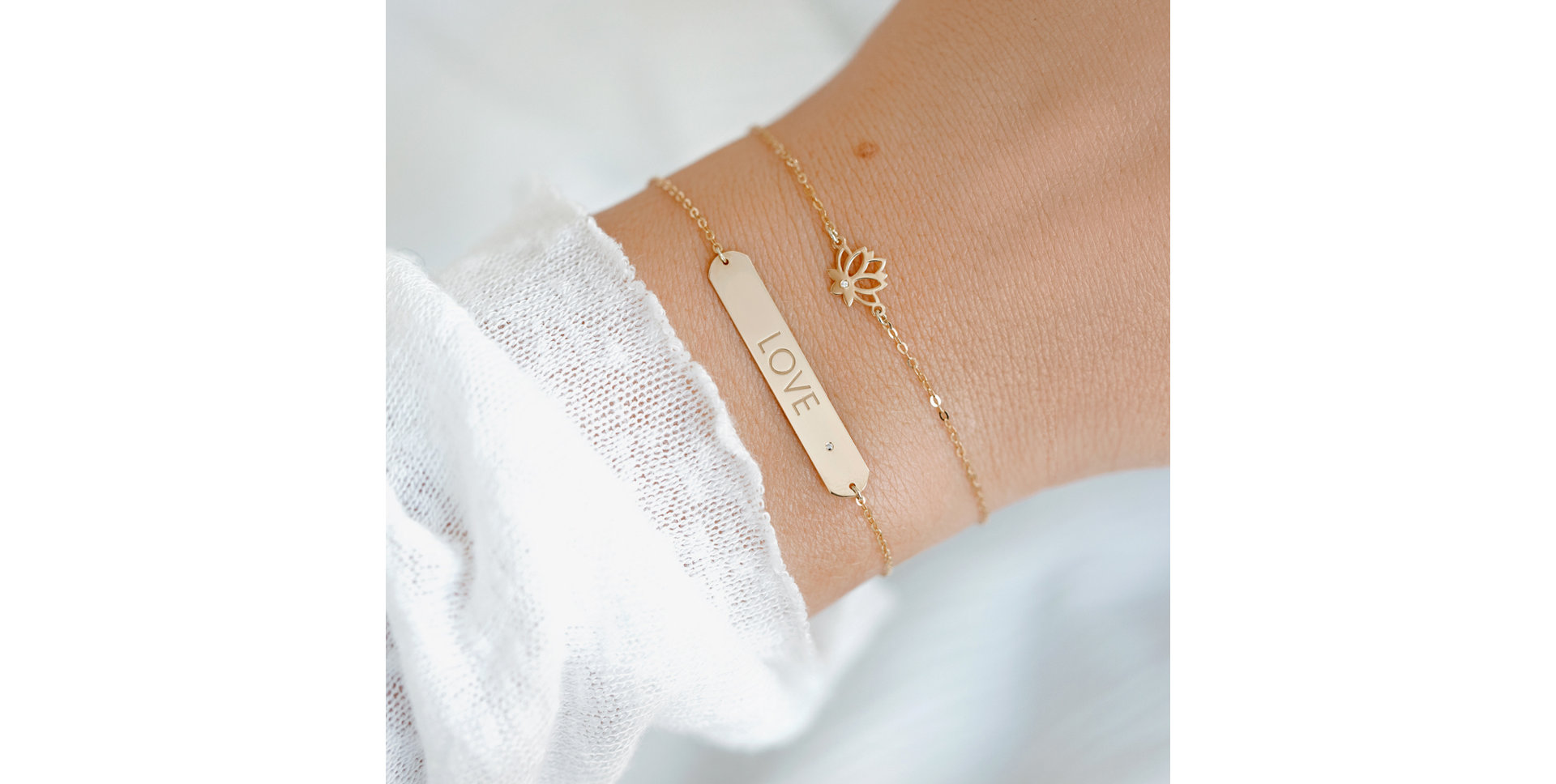 Náramok s diamantom Little Lotus