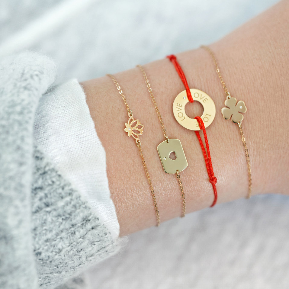 Diamantový náramok so šnúrkou Love Circle