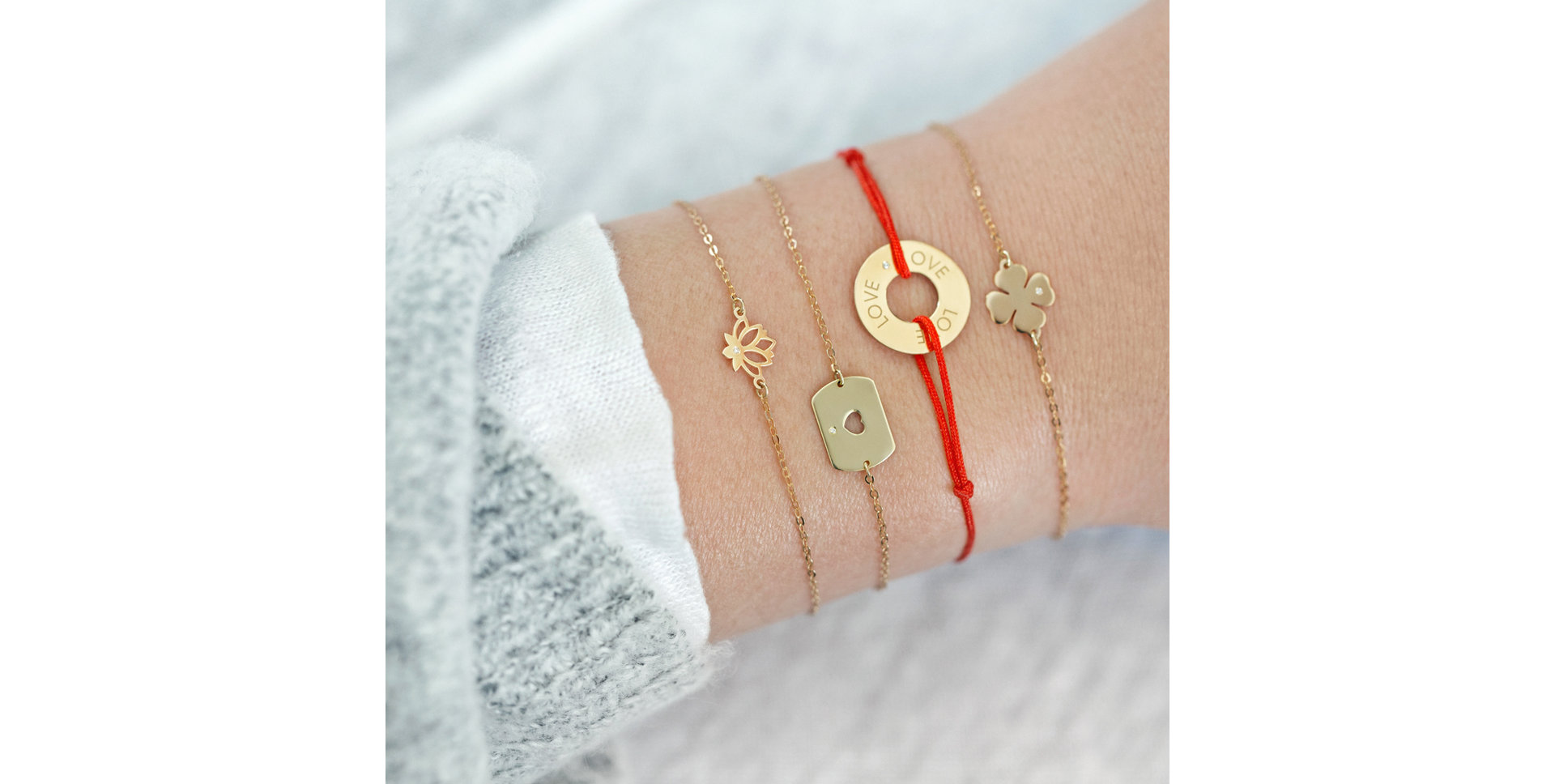 Diamantový náramok so šnúrkou Love Circle