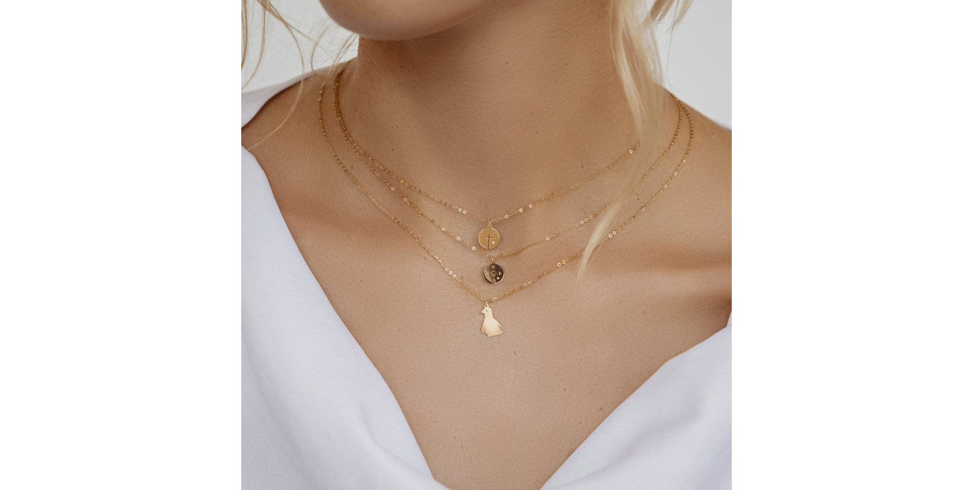 Náhrdelník s diamantom Compass