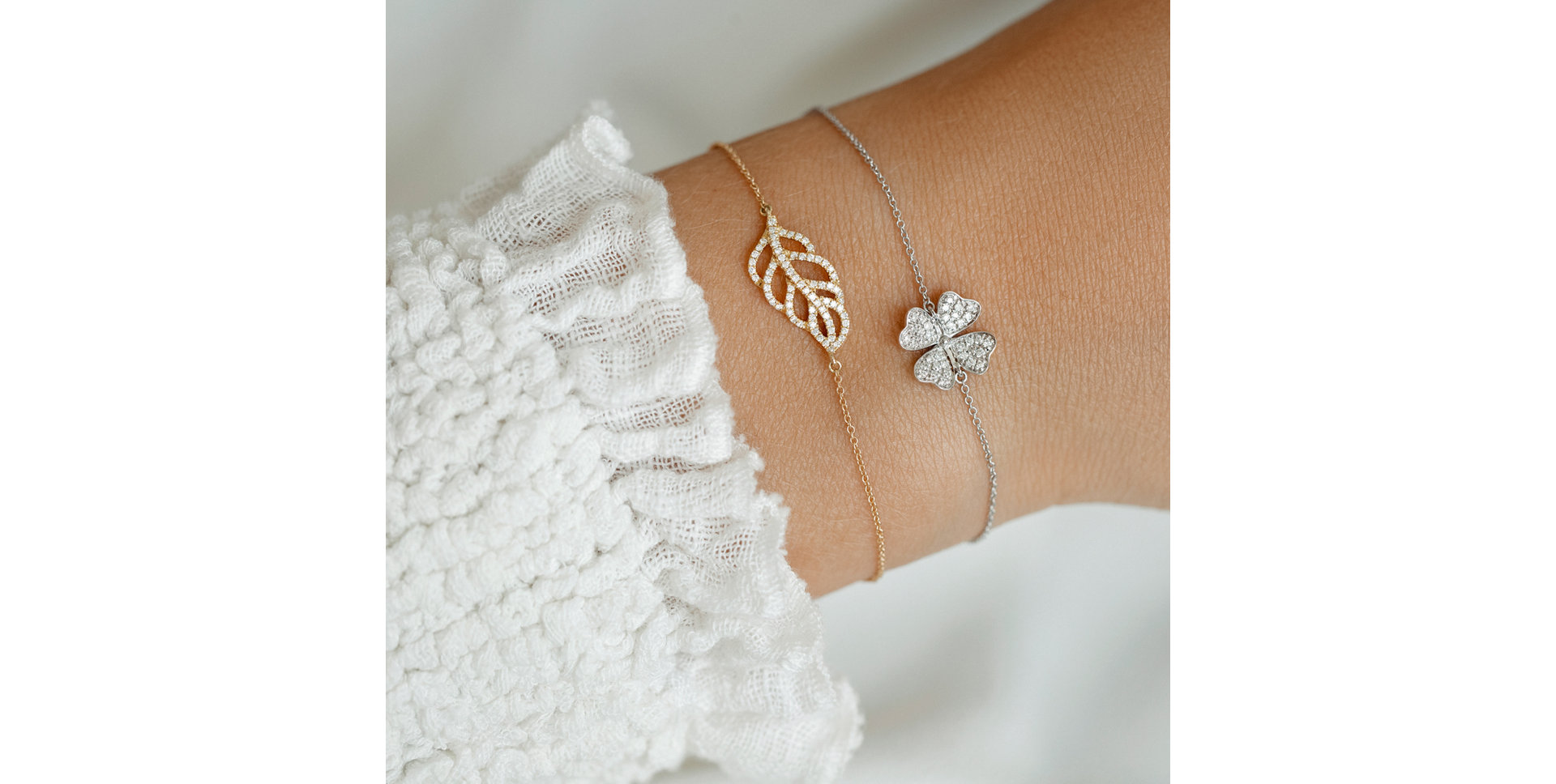 Náramok s diamantmi Diamond Leaf