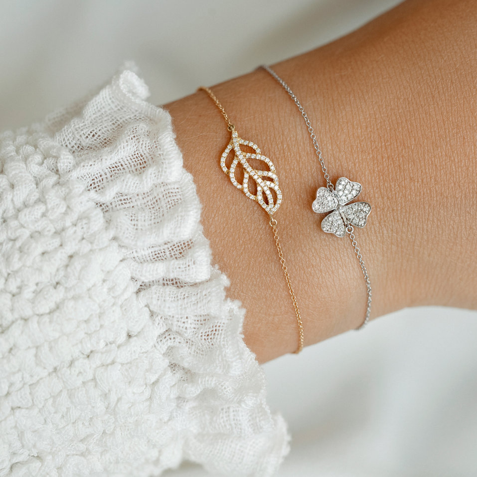 Náramok s diamantmi Diamond Leaf