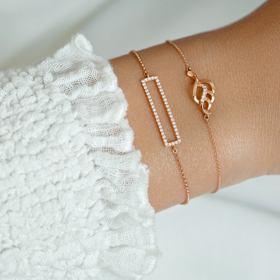 Náramok s diamantmi Sparkling Leaf