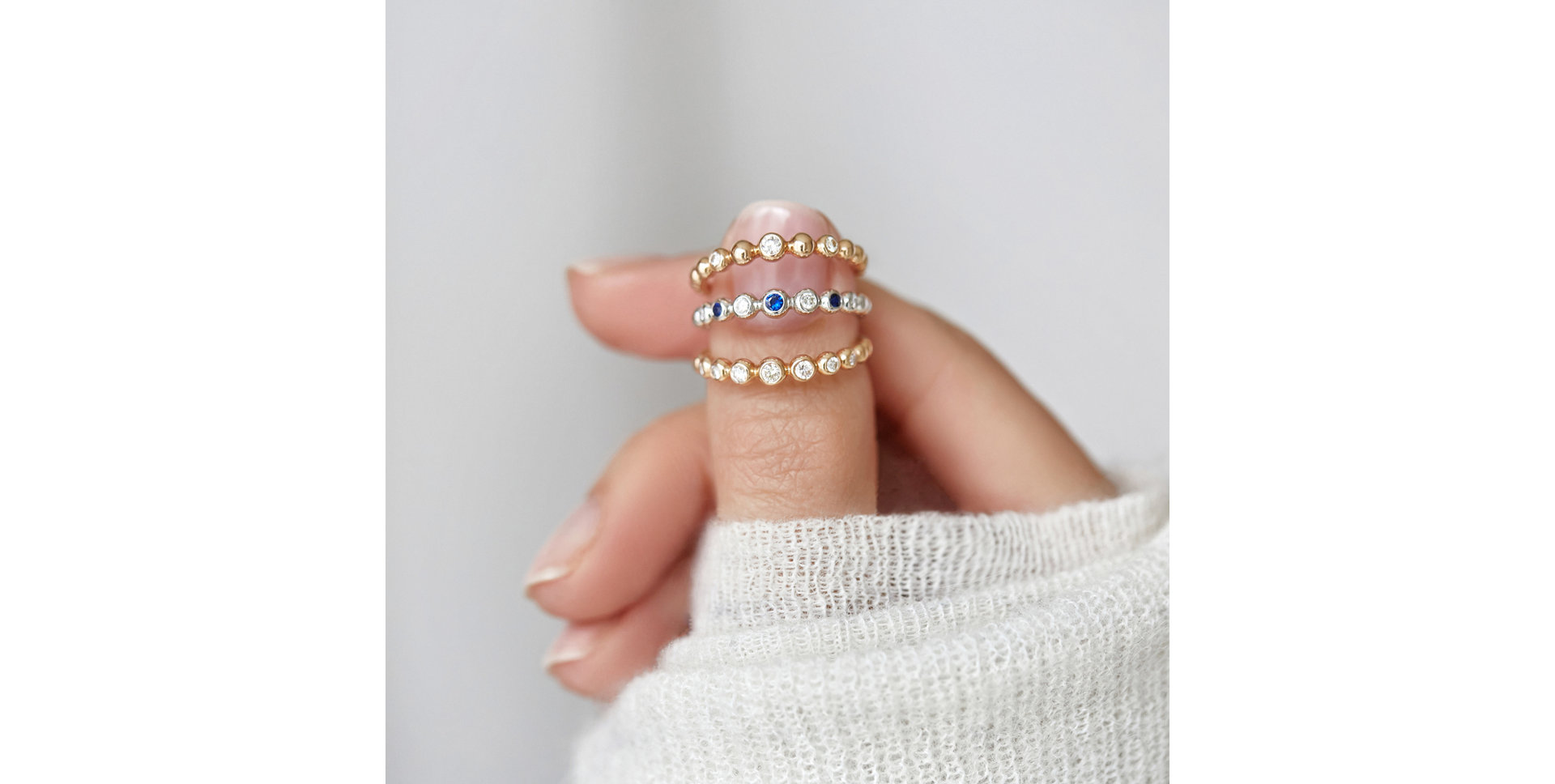 Prsteň s diamantmi a rubínmi Shiny Dots