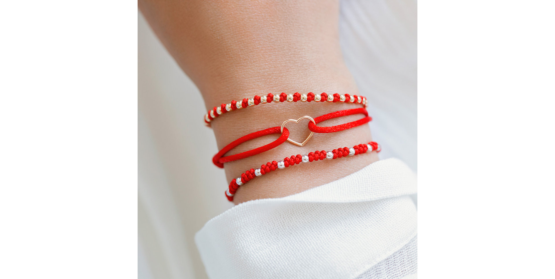 Diamantový náramok so šnúrkou Heart