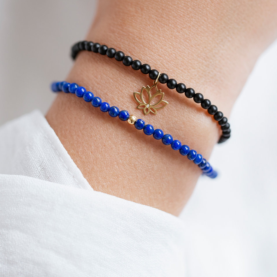 Diamantový náramok s achátmi Dark Lotus