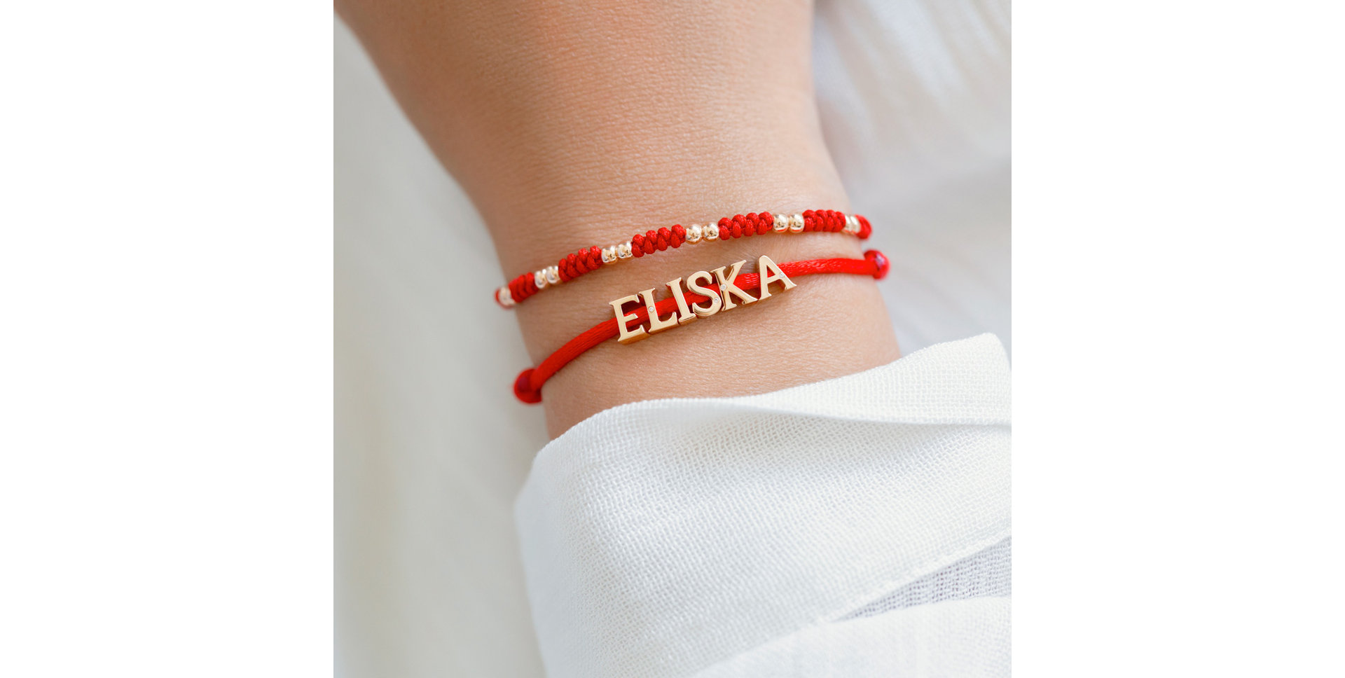 Diamantový náramok so šnúrkou Curly Name