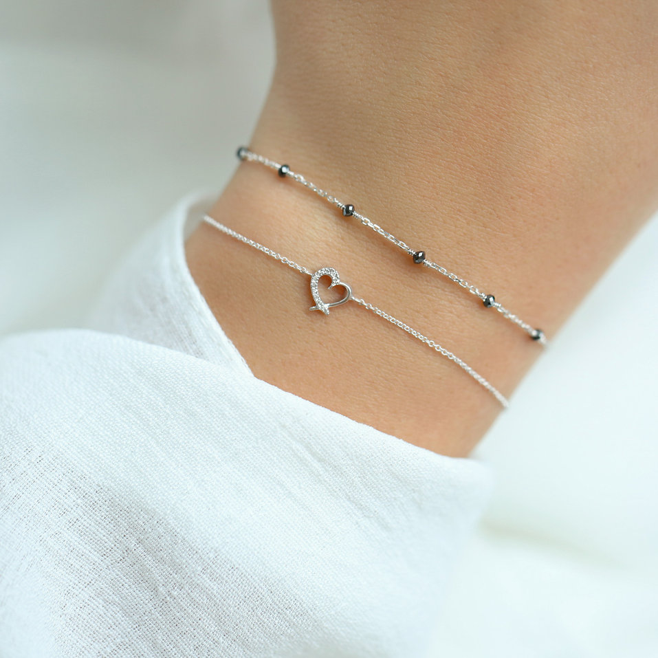 Náramok s čiernymi diamantmi Dark Melody