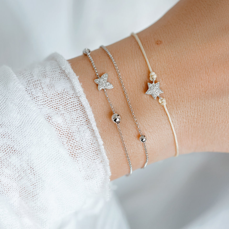 Náramok s čiernymi diamantmi Amazing Butterfly