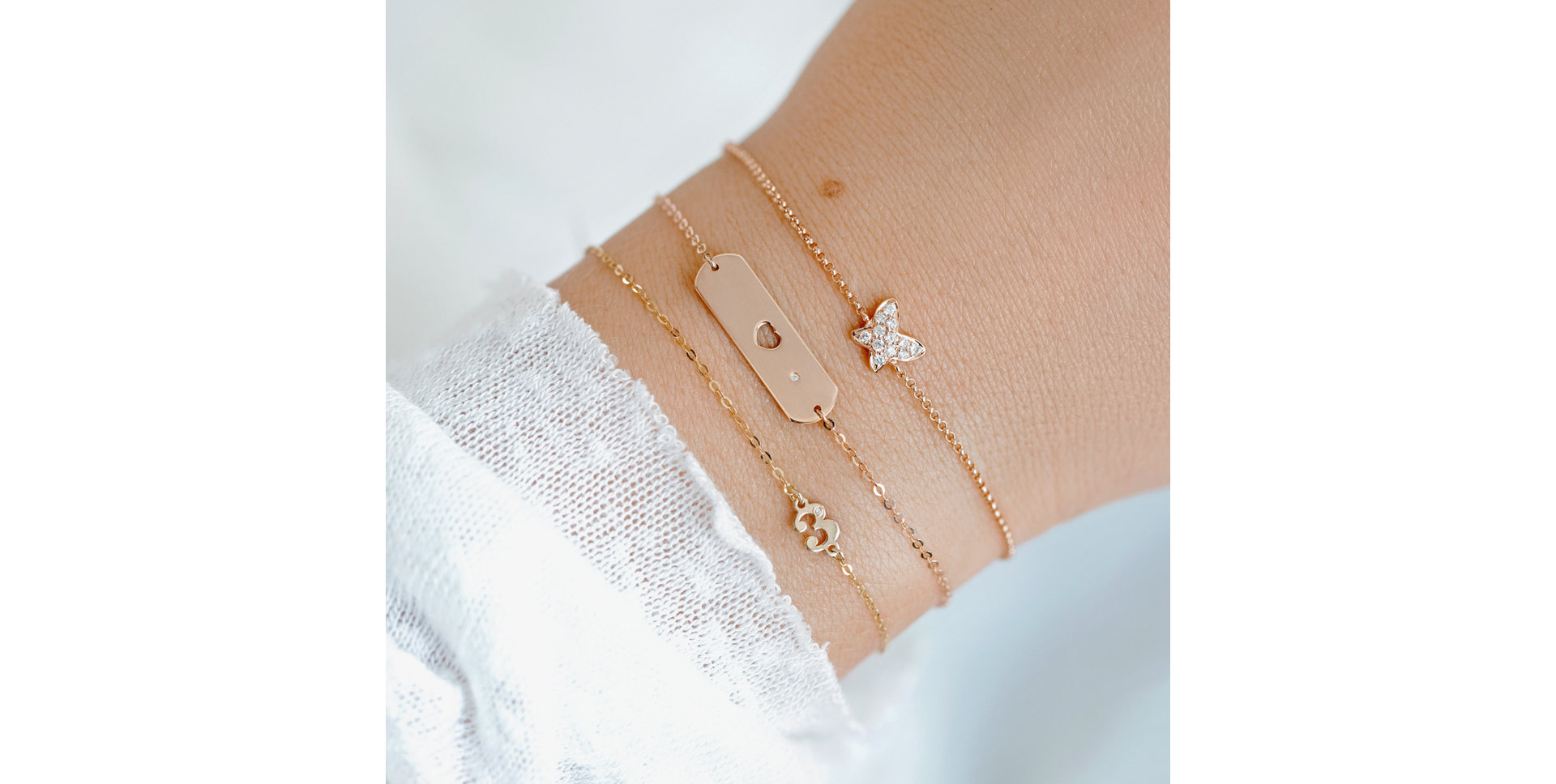 Náramok s čiernymi diamantmi Butterfly