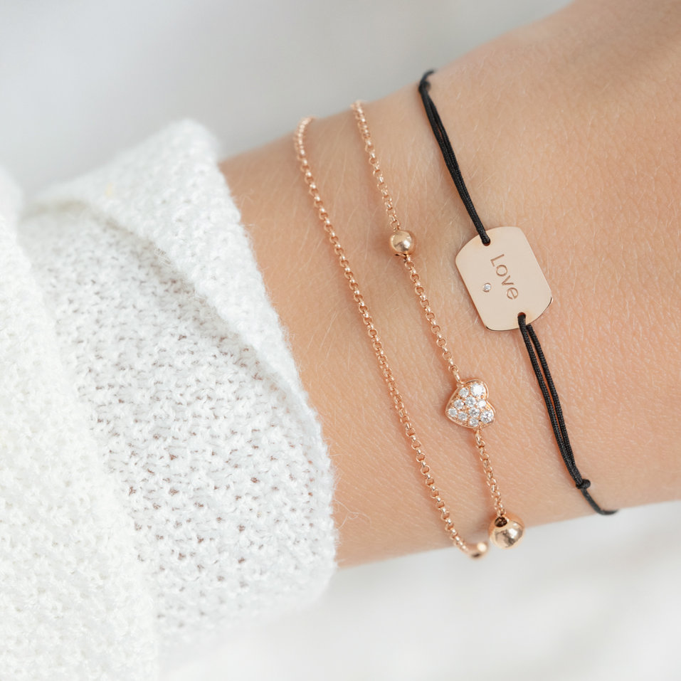 Náramok s čiernymi diamantmi Heart