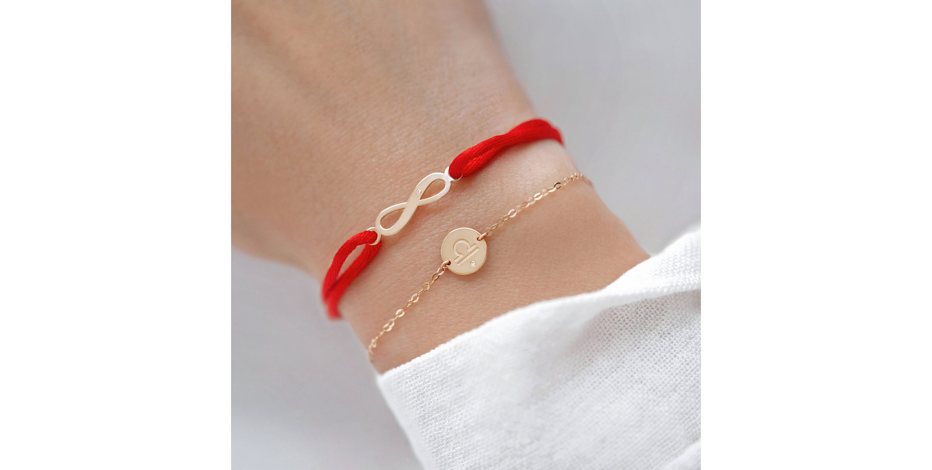 Náramok s diamantom a šnúrkou Infinity