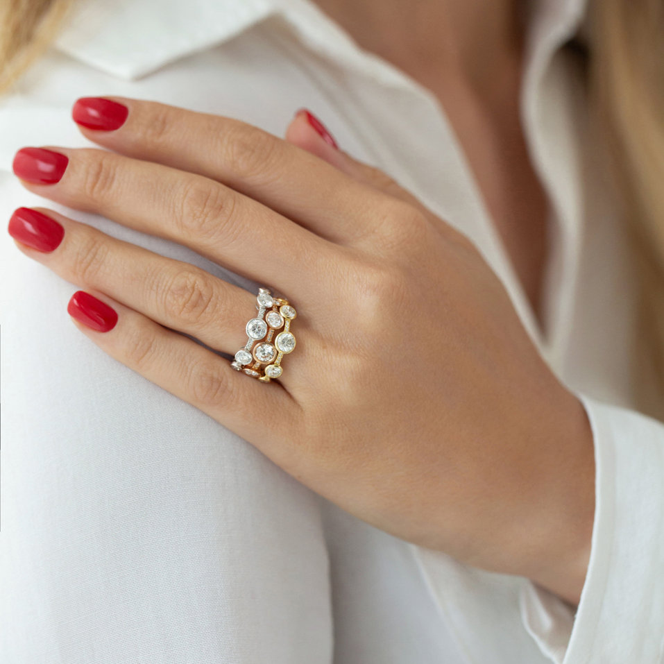 Prsteň s diamantmi a zafírmi Galaxy of Passion