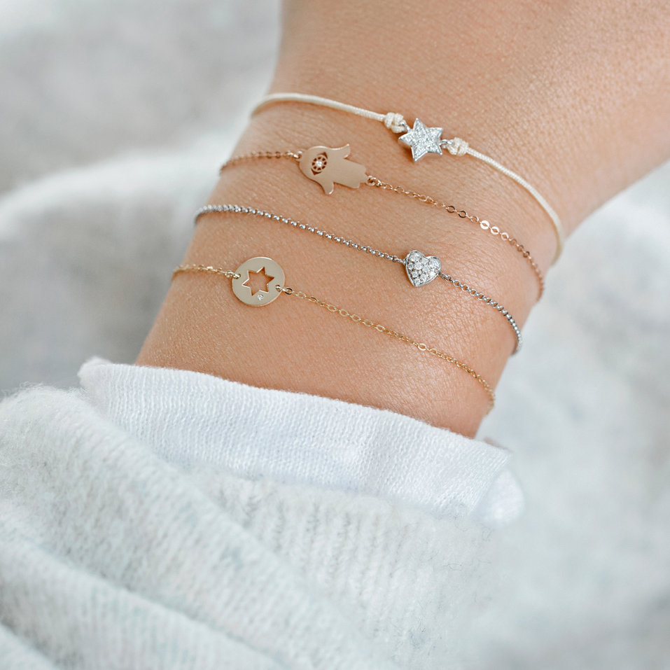 Diamantový náramok so šnúrkou Star Message