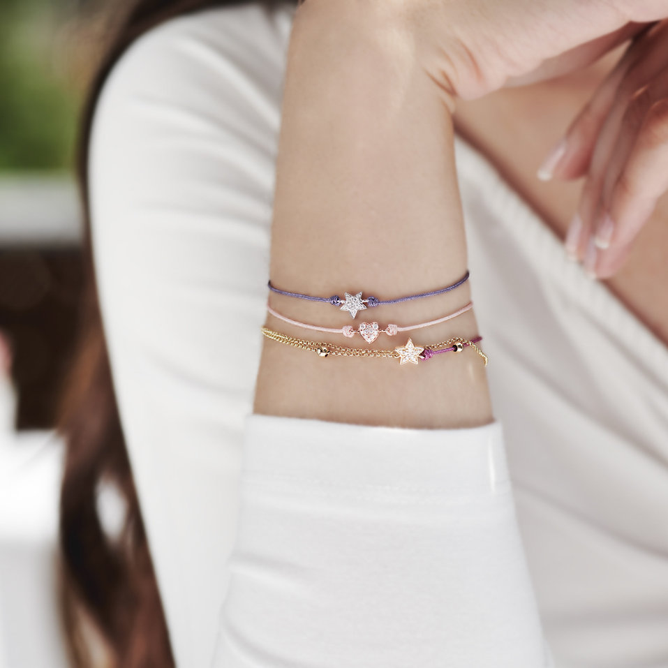 Diamantový náramok so šnúrkou Dream Message