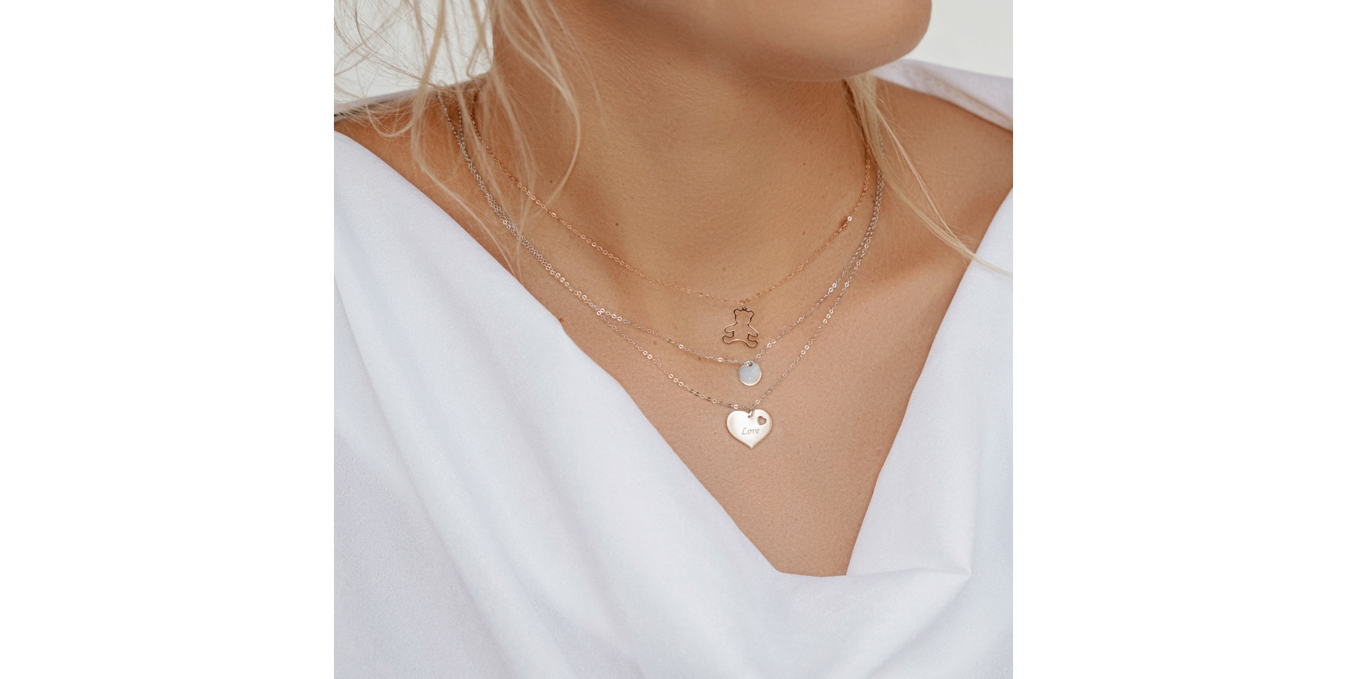 Náhrdelník s diamantom Double Love