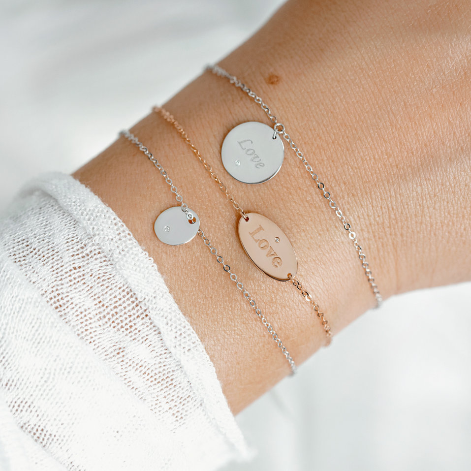 Náramok s diamantom Love