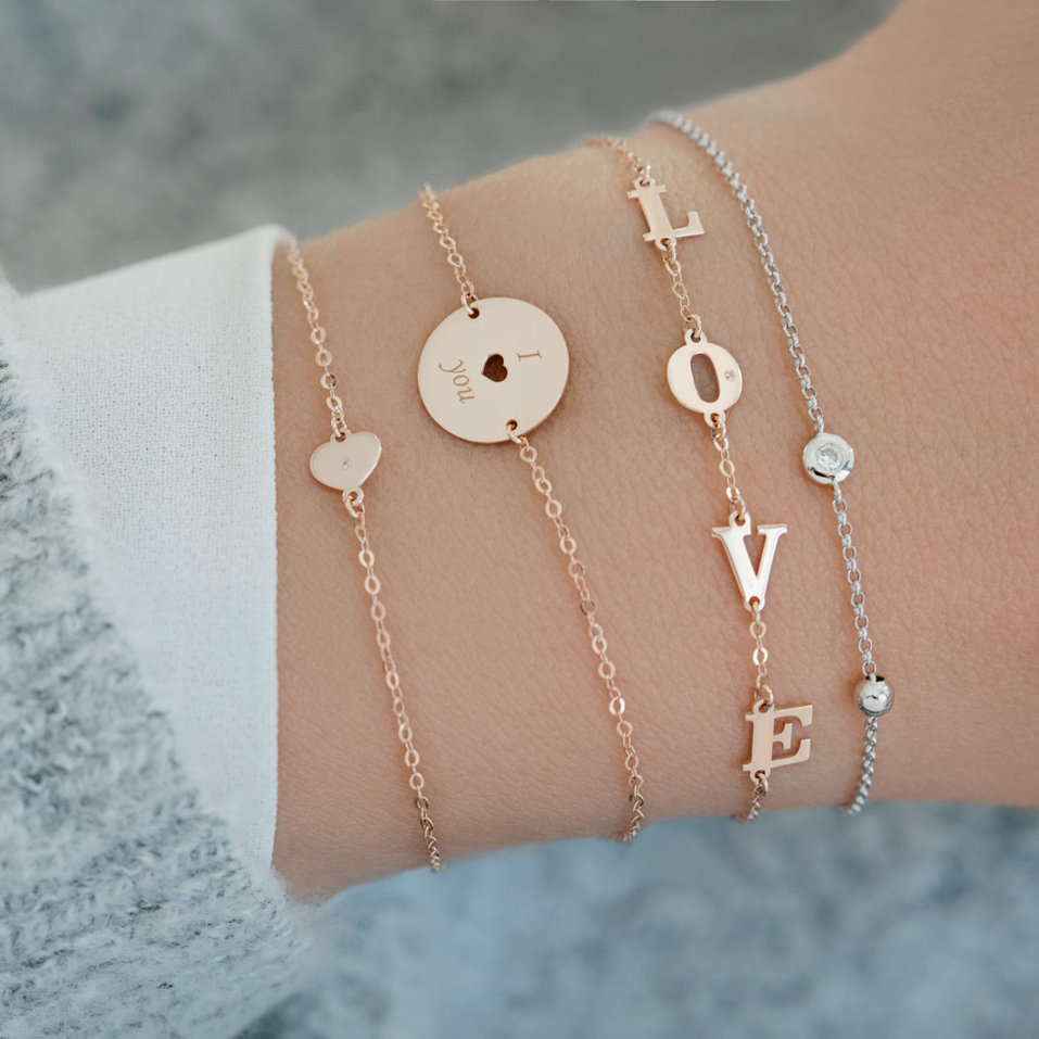 Náramok s diamantom I love you