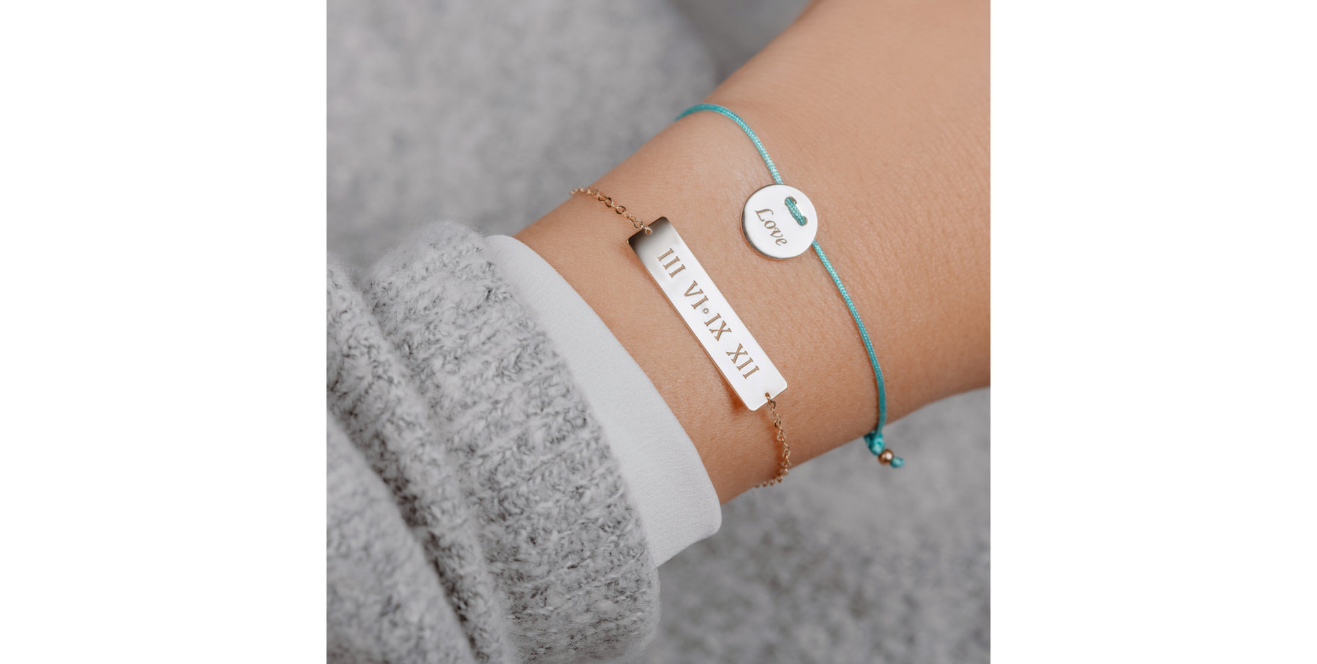 Diamantový náramok so šnúrkou Love