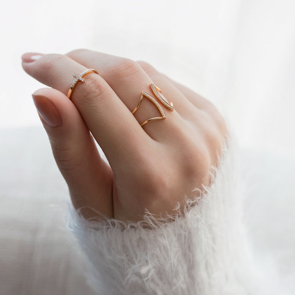 Prsteň s diamantmi Cross