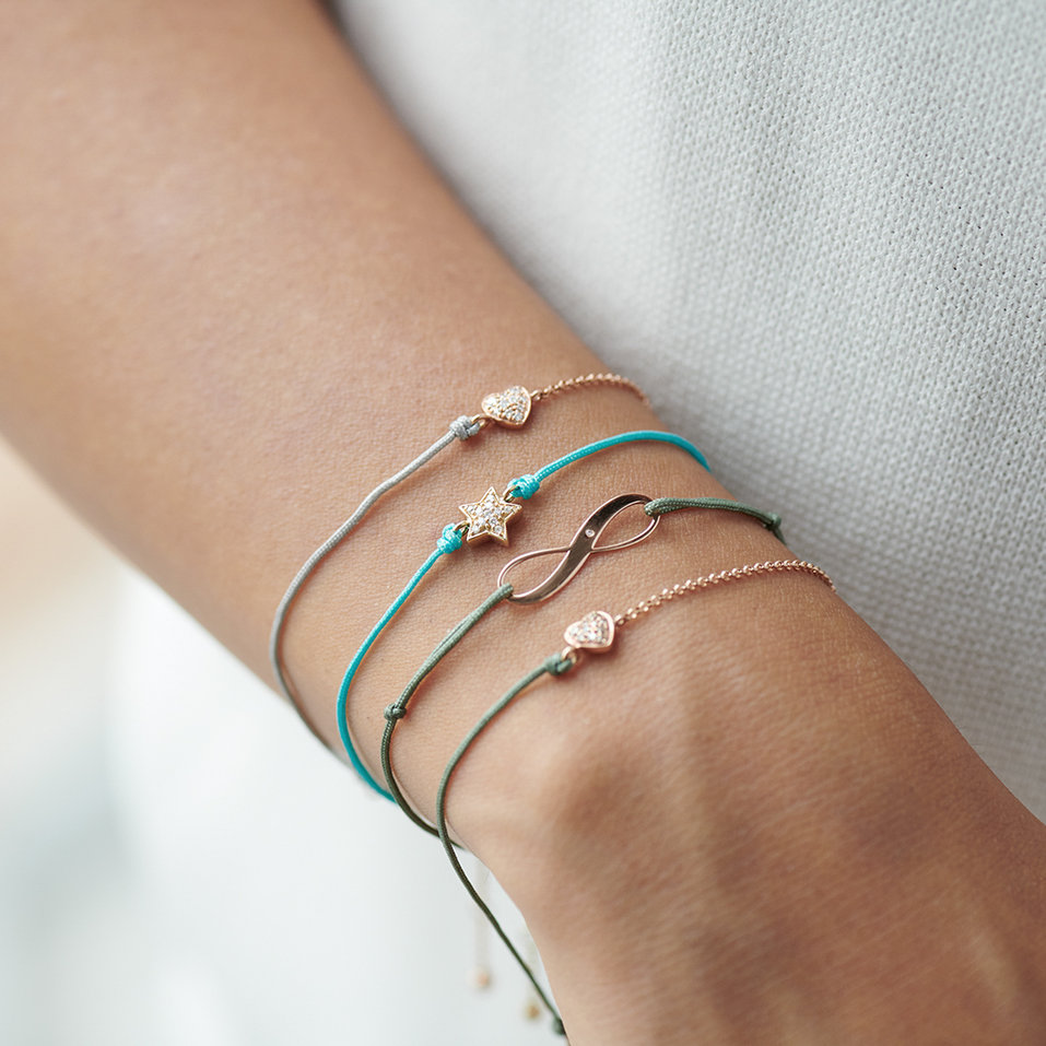 Diamantový náramok so šnúrkou Infinity